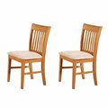 East West Furniture East West NFC-OAK-C Norfolk Chair Upholstered Seat -Oak Finish.; Oak - Pack of 2 NFC-OAK-C